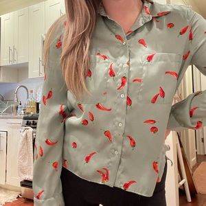 Zara | Tops | Zara Chili Pepper Button 